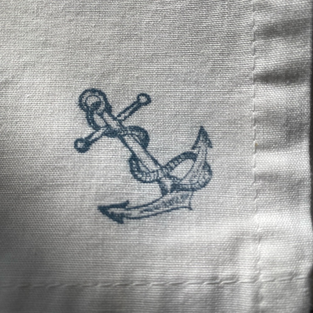 Cotton Sailor Anchor Motif Cloth Napkins (4) - Blue on White